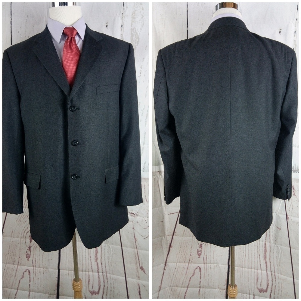 Mazzoni 46L Men's Suit Blazer Sports Coat Gray Cha